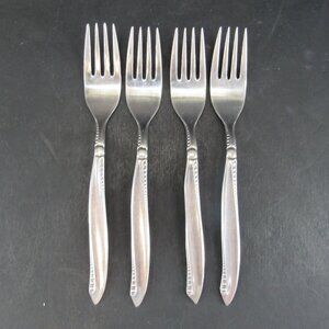 AIRMACK AMK8 Beaded Stainless Flatware Solingen-Germany Set of 4 Dinner Forks